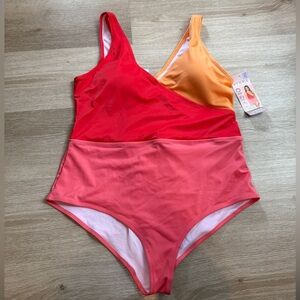 Serra Red and Orange Women's One Piece XL